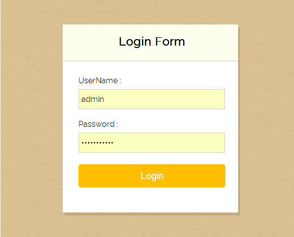 Login form template free download with source code download